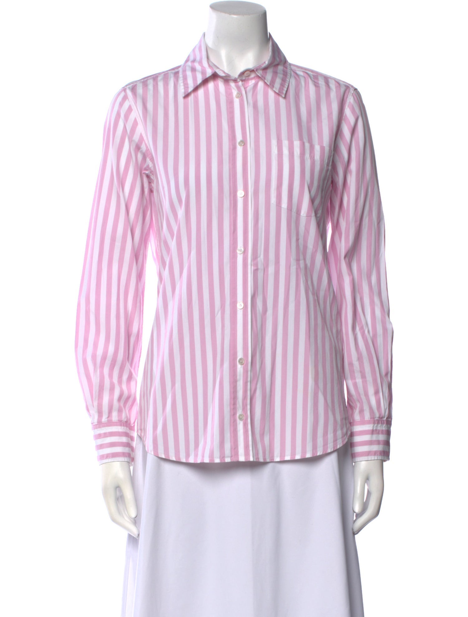 Weekend Max Mara Striped Long Sleeve Button-Up Top