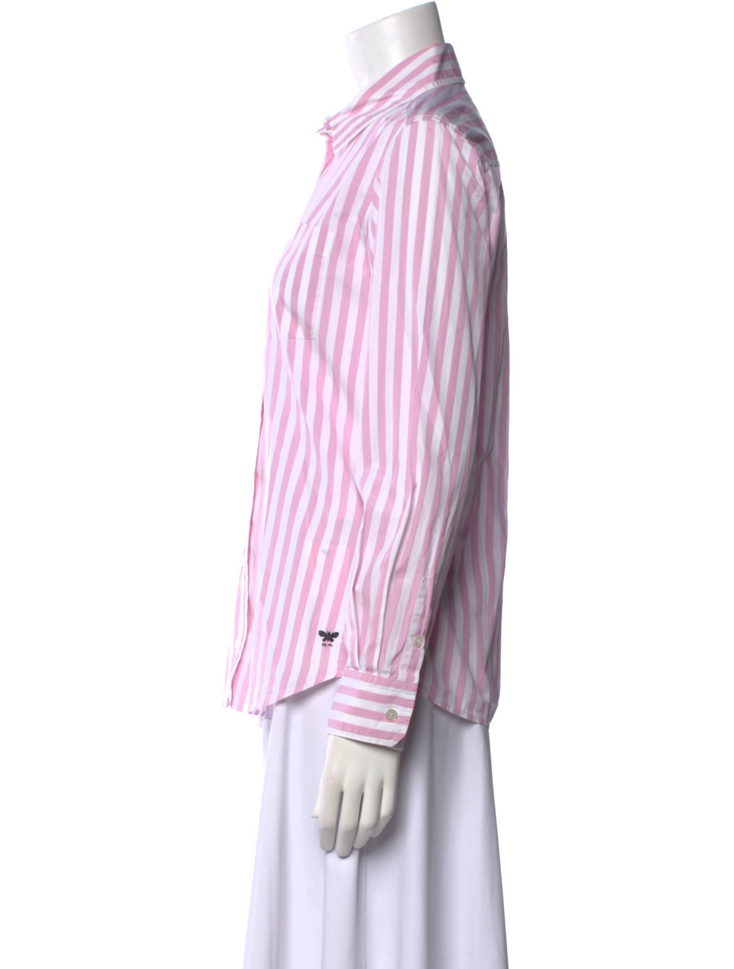 Weekend Max Mara Striped Long Sleeve Button-Up Top