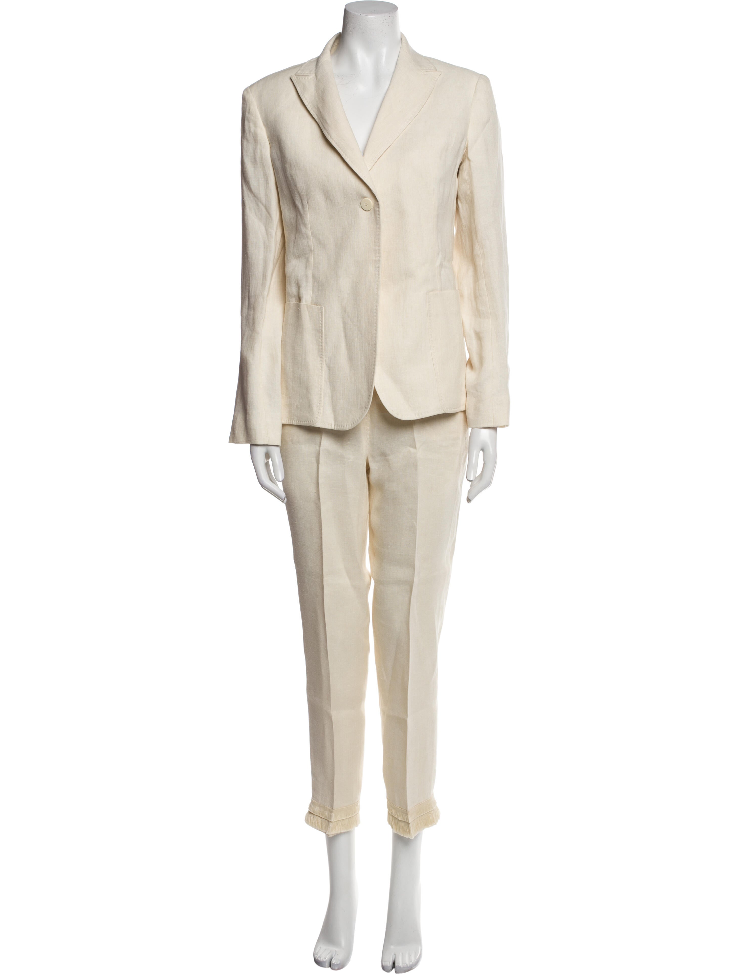 Weekend Max Mara Linen Tassel Accents Pantsuit