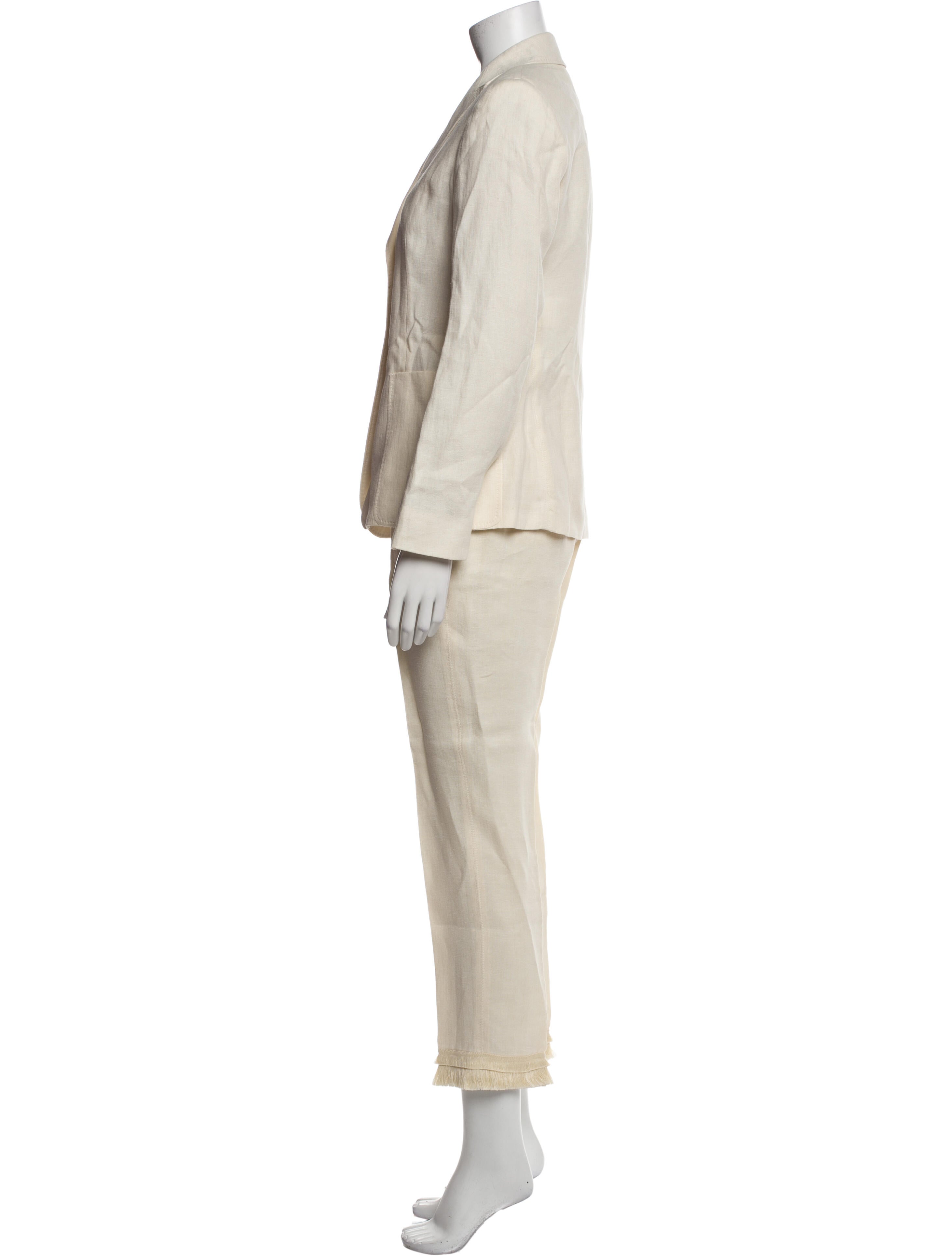 Weekend Max Mara Linen Tassel Accents Pantsuit