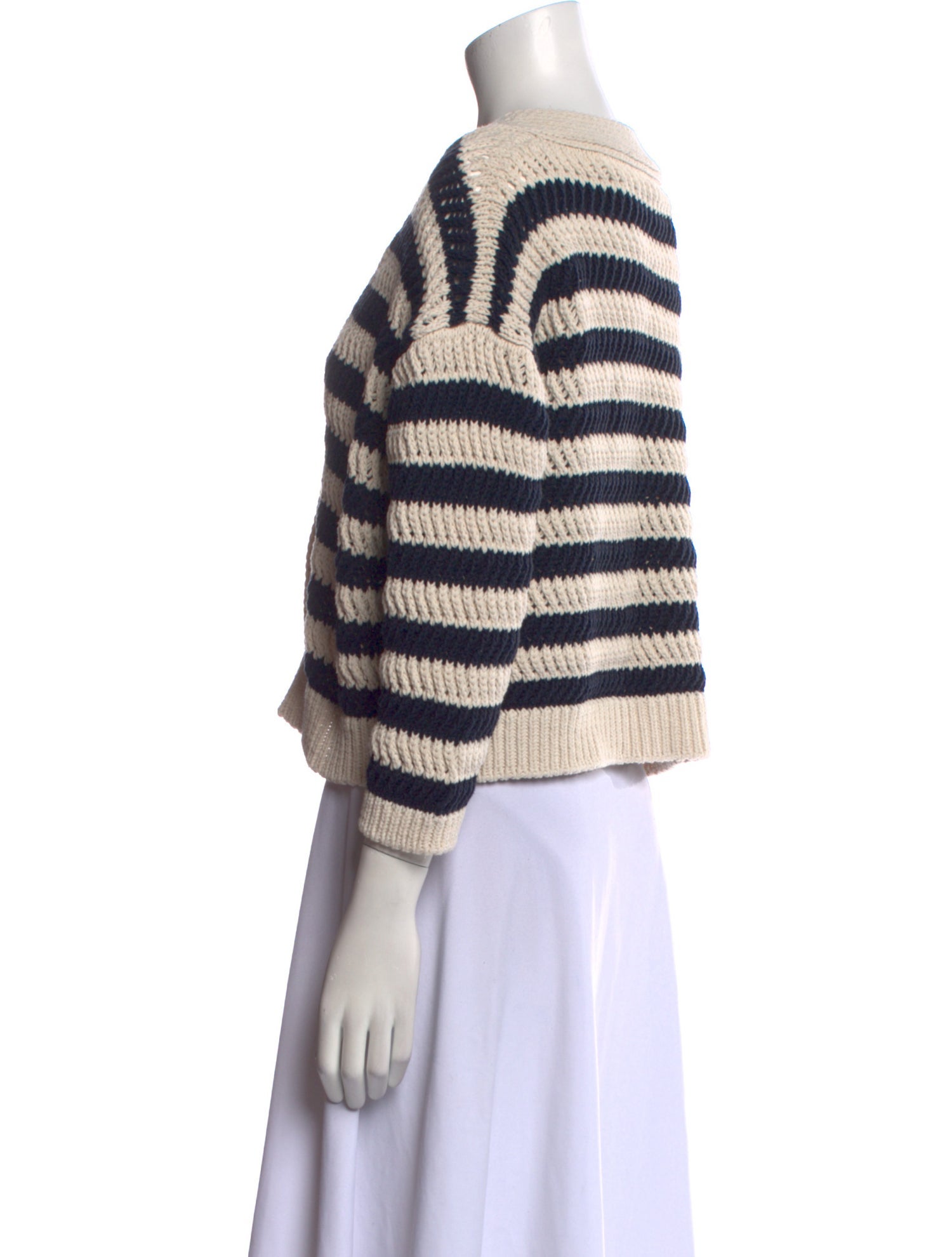 Weekend Max Mara Striped V-Neck Crop Top