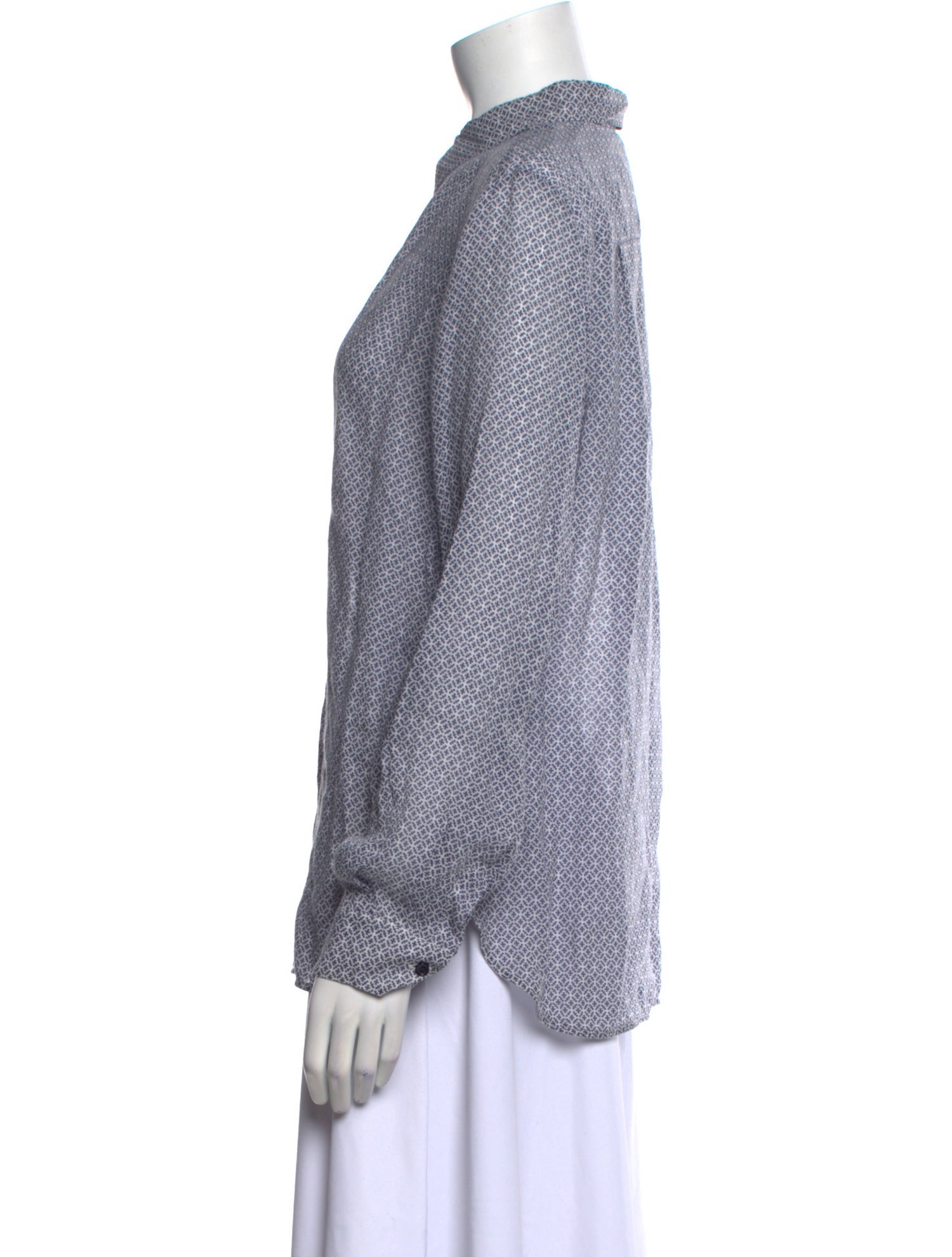 Weekend Max Mara Printed Long Sleeve Button-Up Top