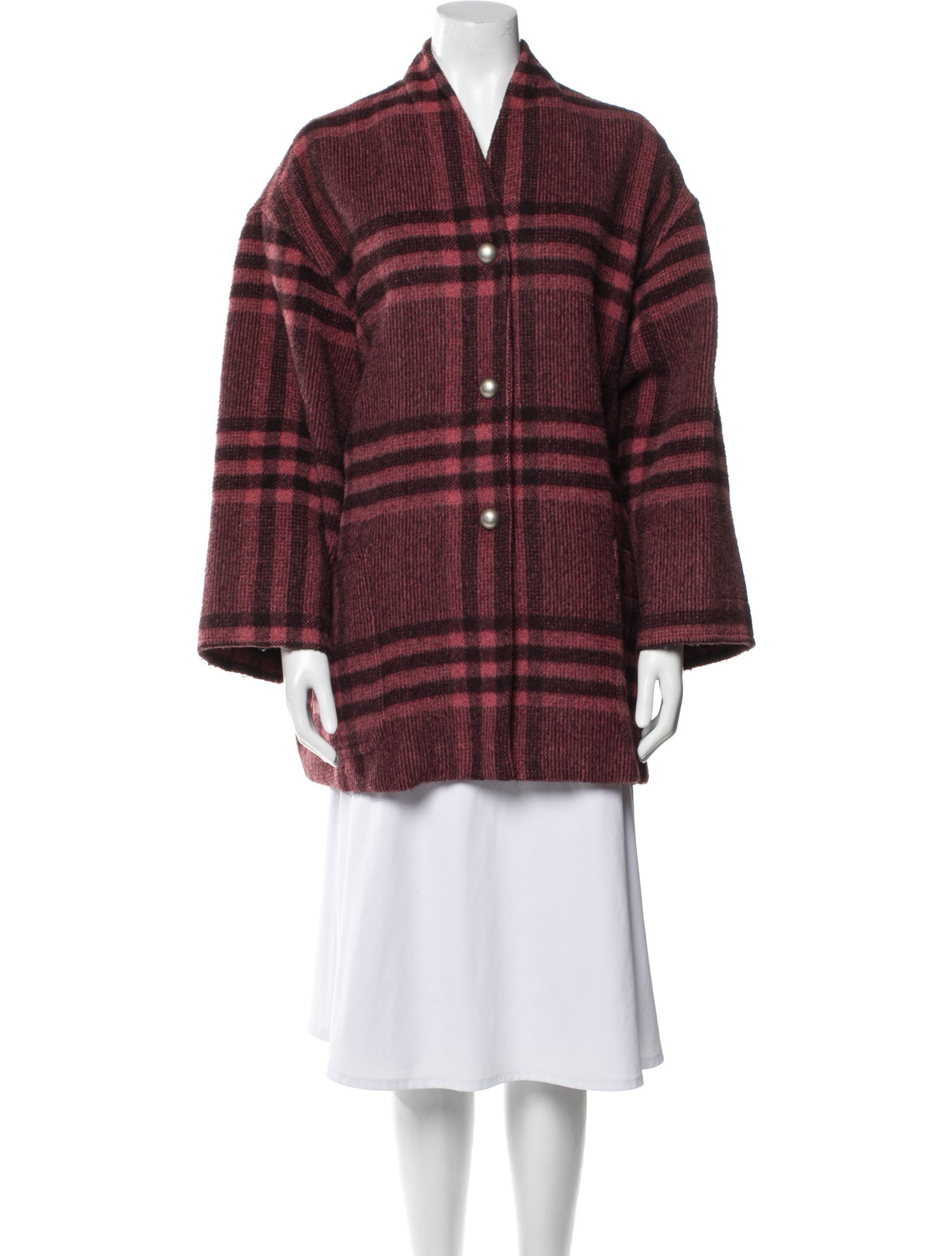 Weekend Max Mara Virgin Wool Plaid Print Jacket