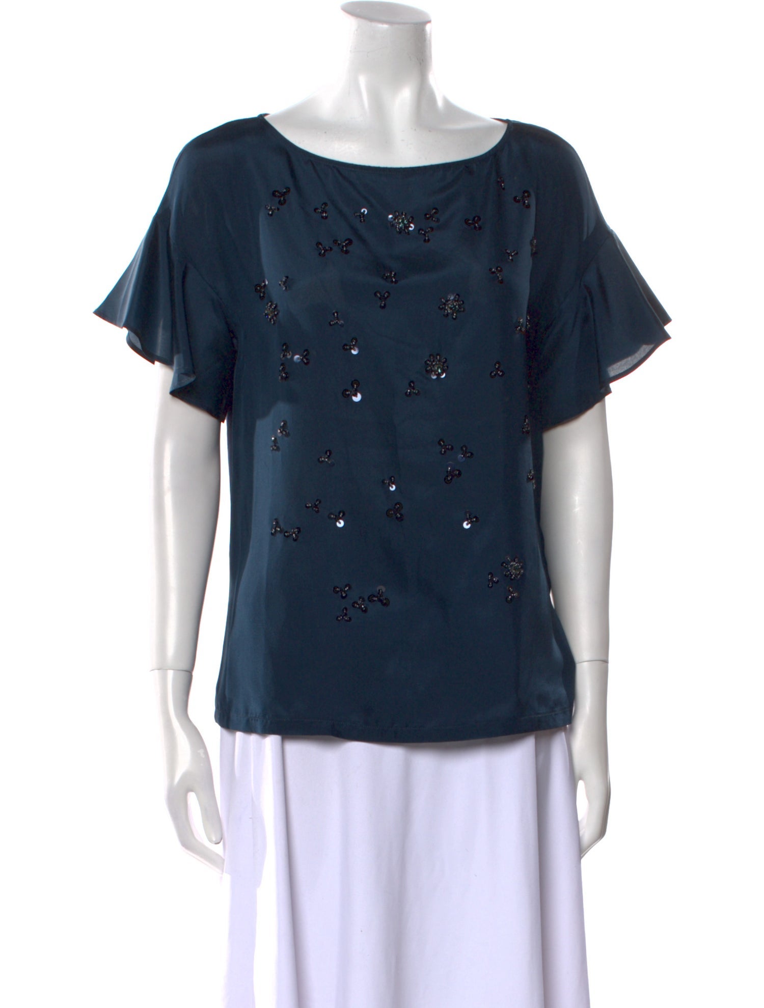 Weekend Max Mara Silk Bateau Neckline T-Shirt