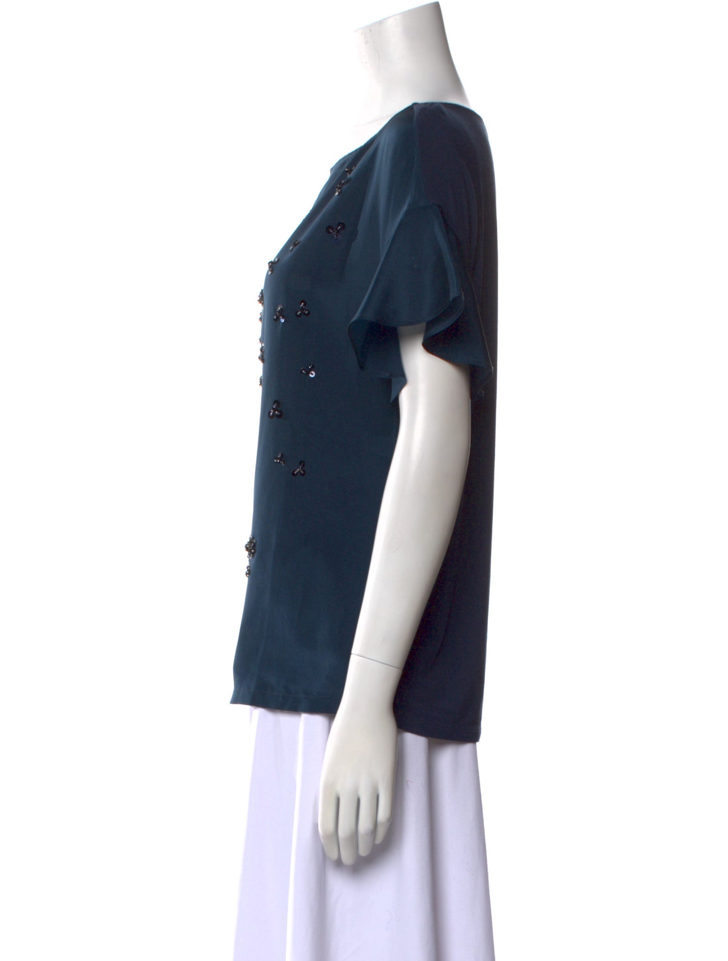 Weekend Max Mara Silk Bateau Neckline T-Shirt