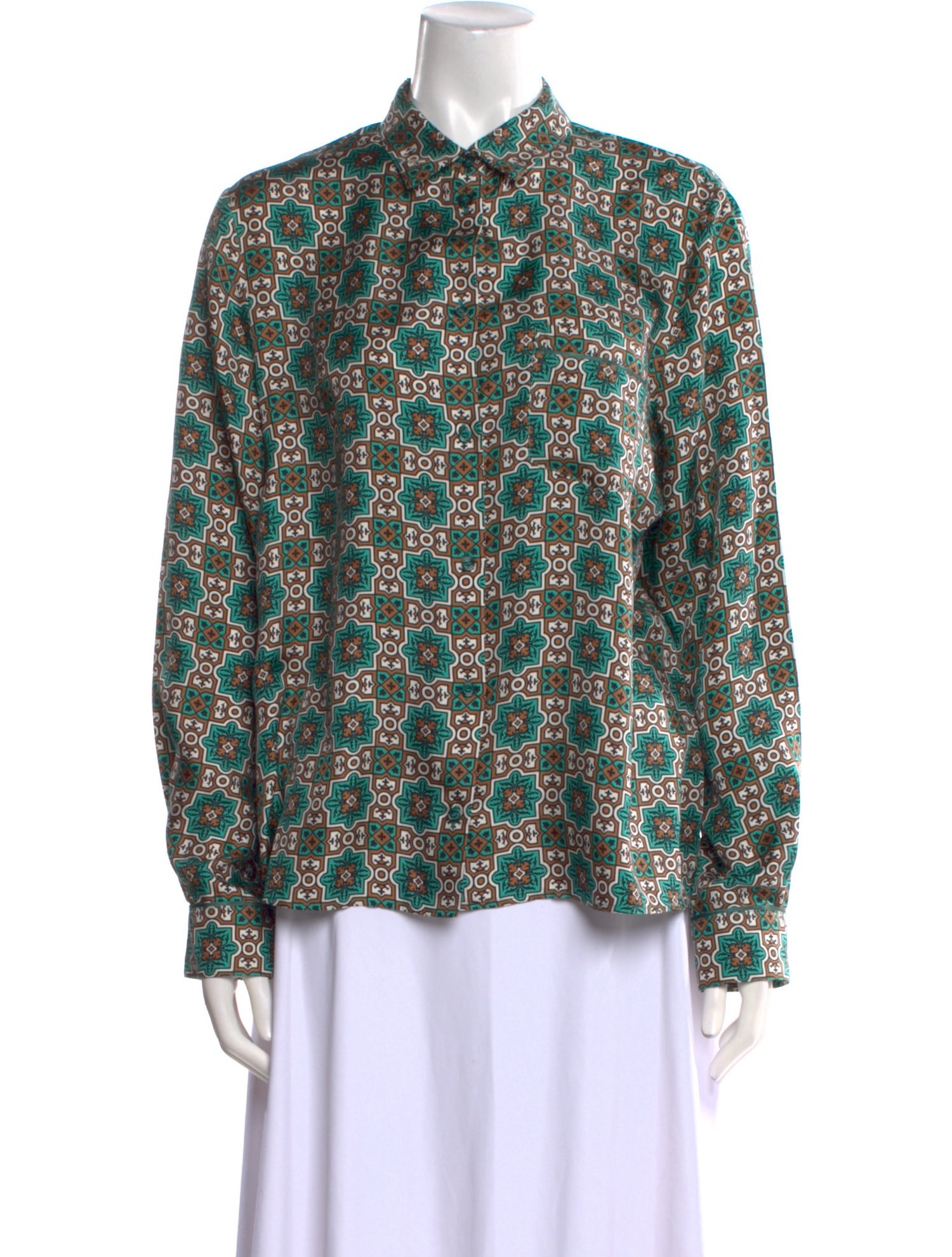 Weekend Max Mara Silk Printed Button-Up Top