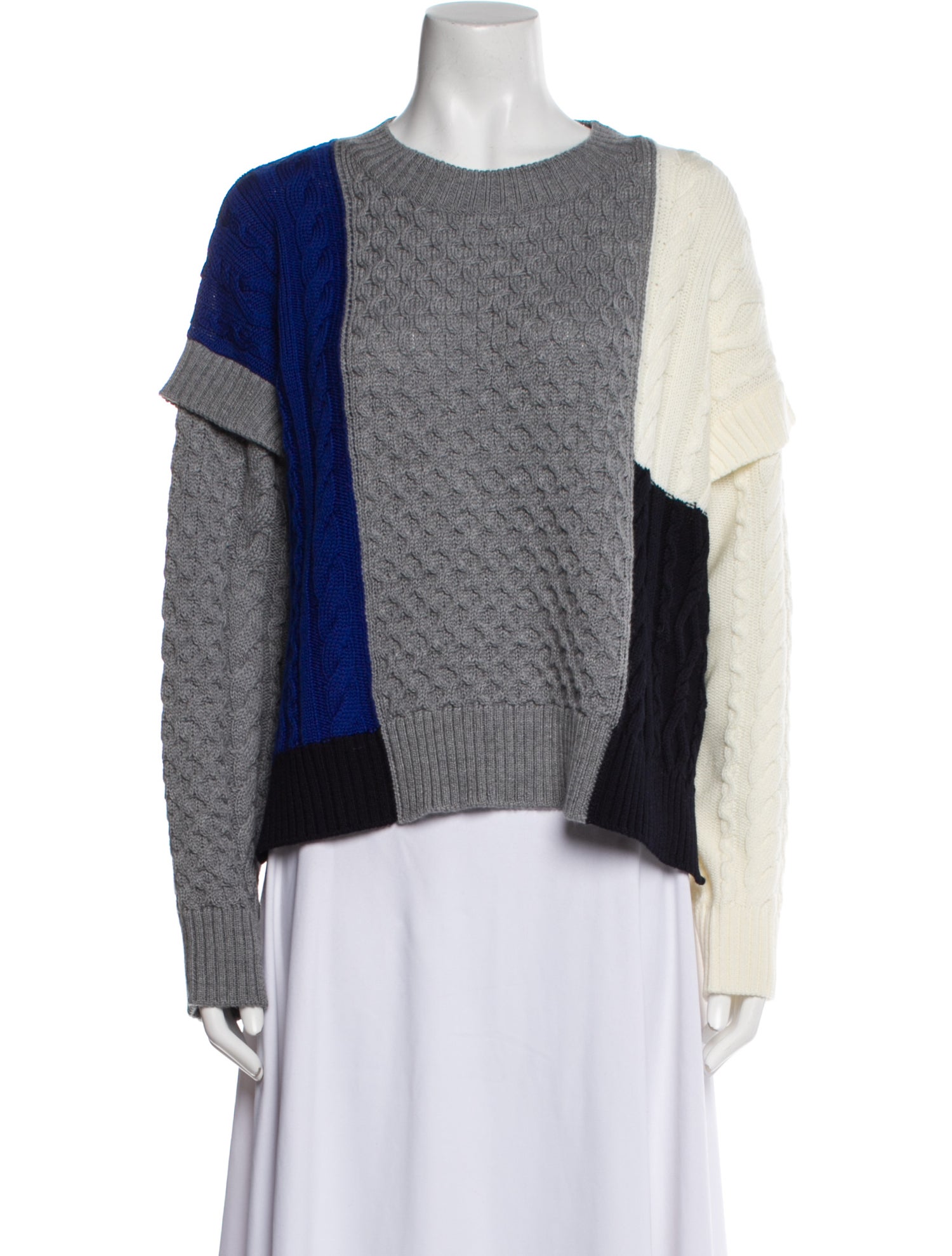 Weekend Max Mara Virgin Wool Colorblock Pattern Sweater w/ Tags