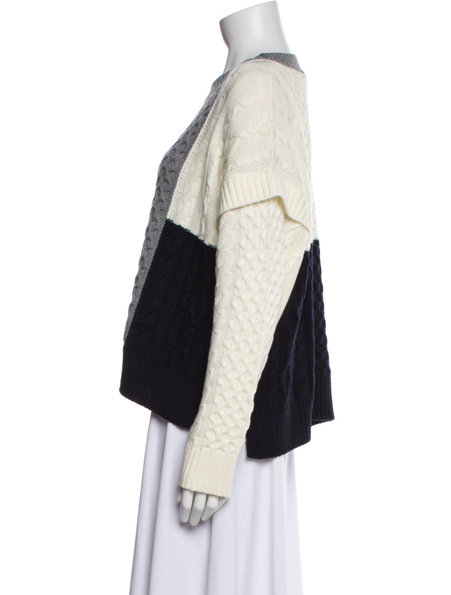 Weekend Max Mara Virgin Wool Colorblock Pattern Sweater w/ Tags