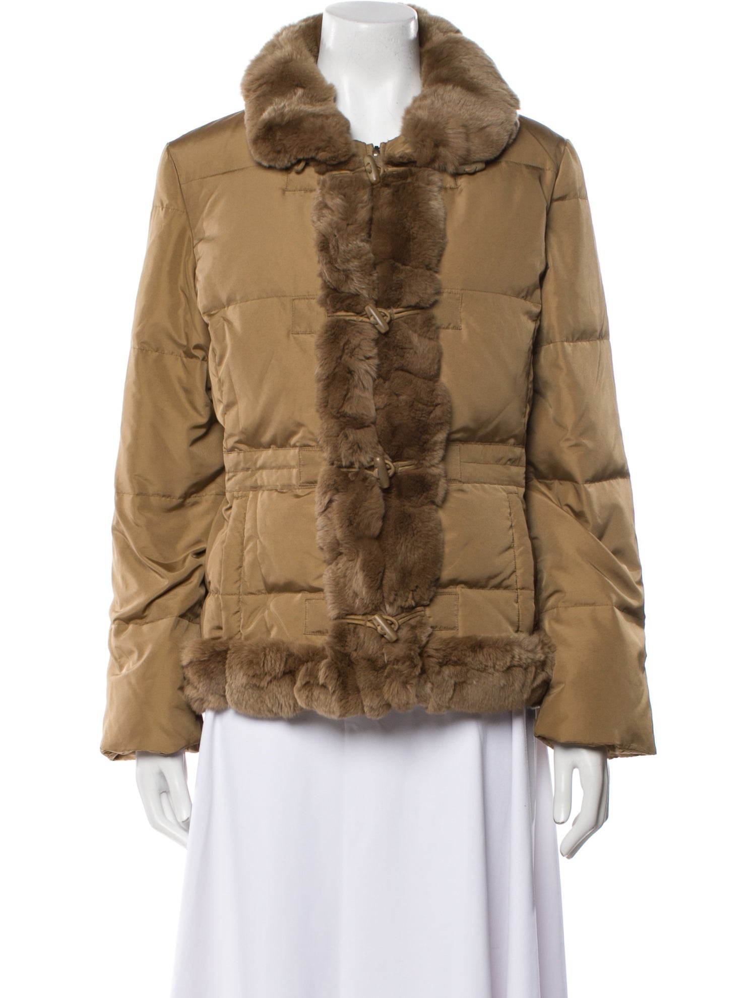 Weekend Max Mara Colorblock Pattern Faux Fur Jacket
