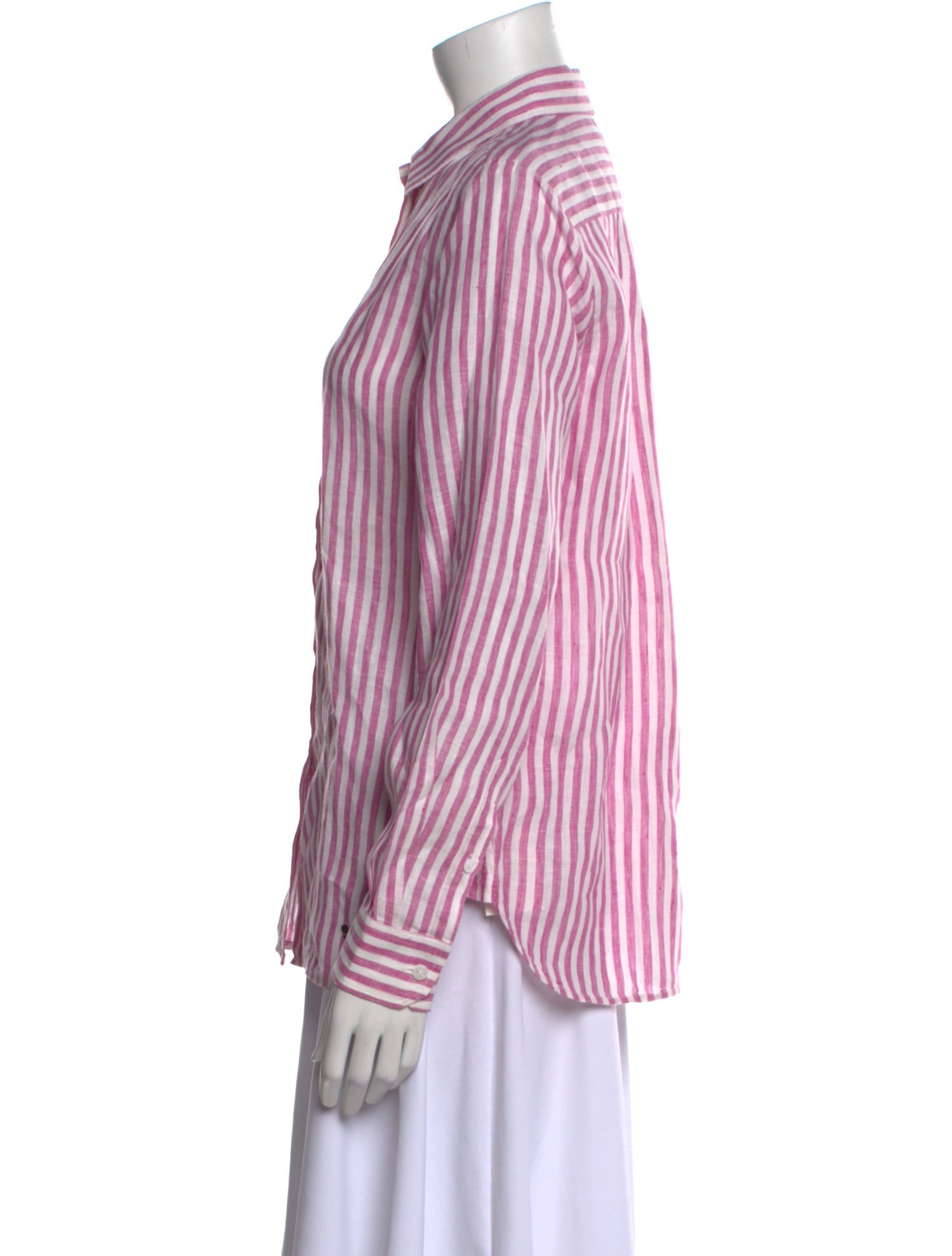 Weekend Max Mara Linen Striped Button-Up Top