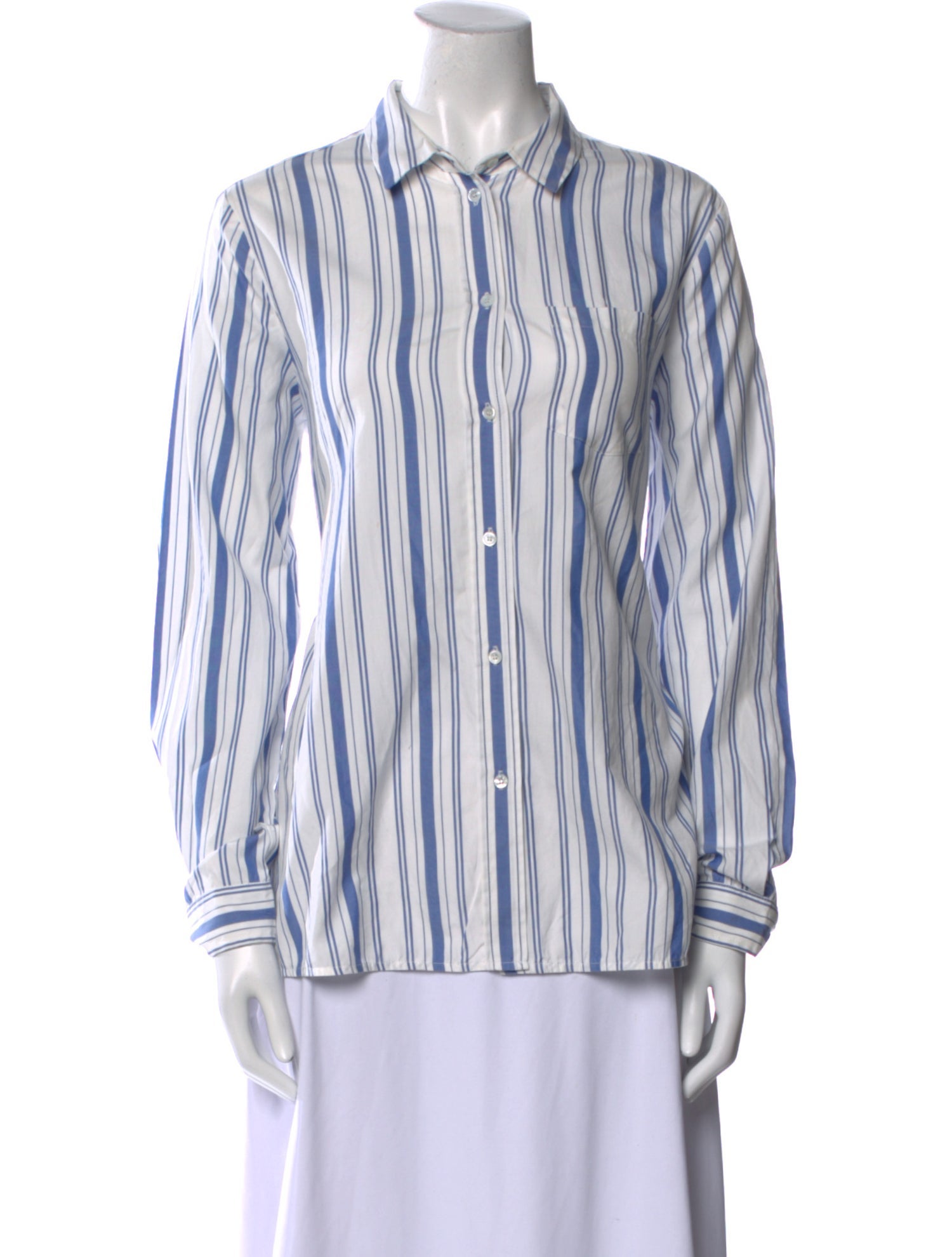 Weekend Max Mara Striped Long Sleeve Button-Up Top
