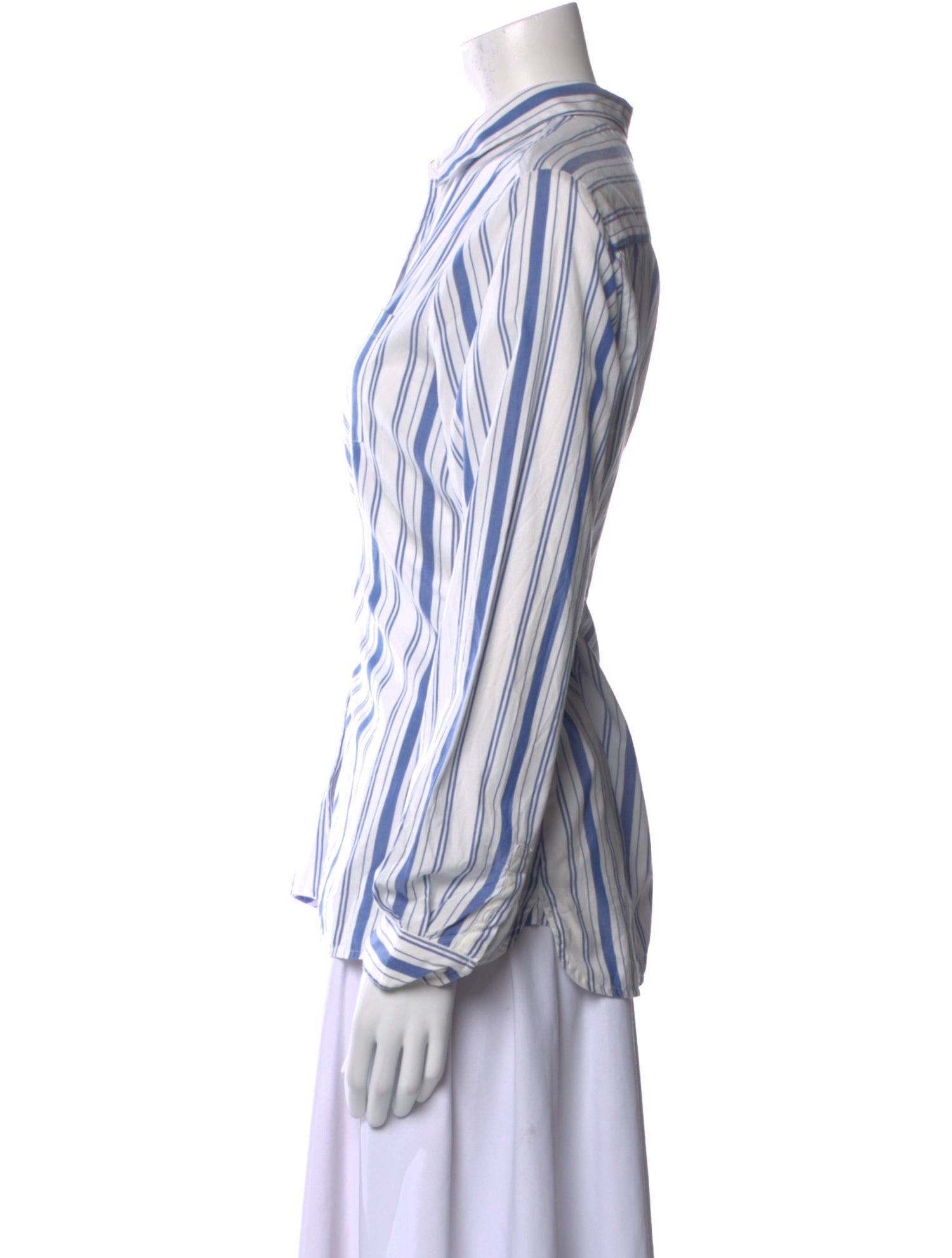 Weekend Max Mara Striped Long Sleeve Button-Up Top