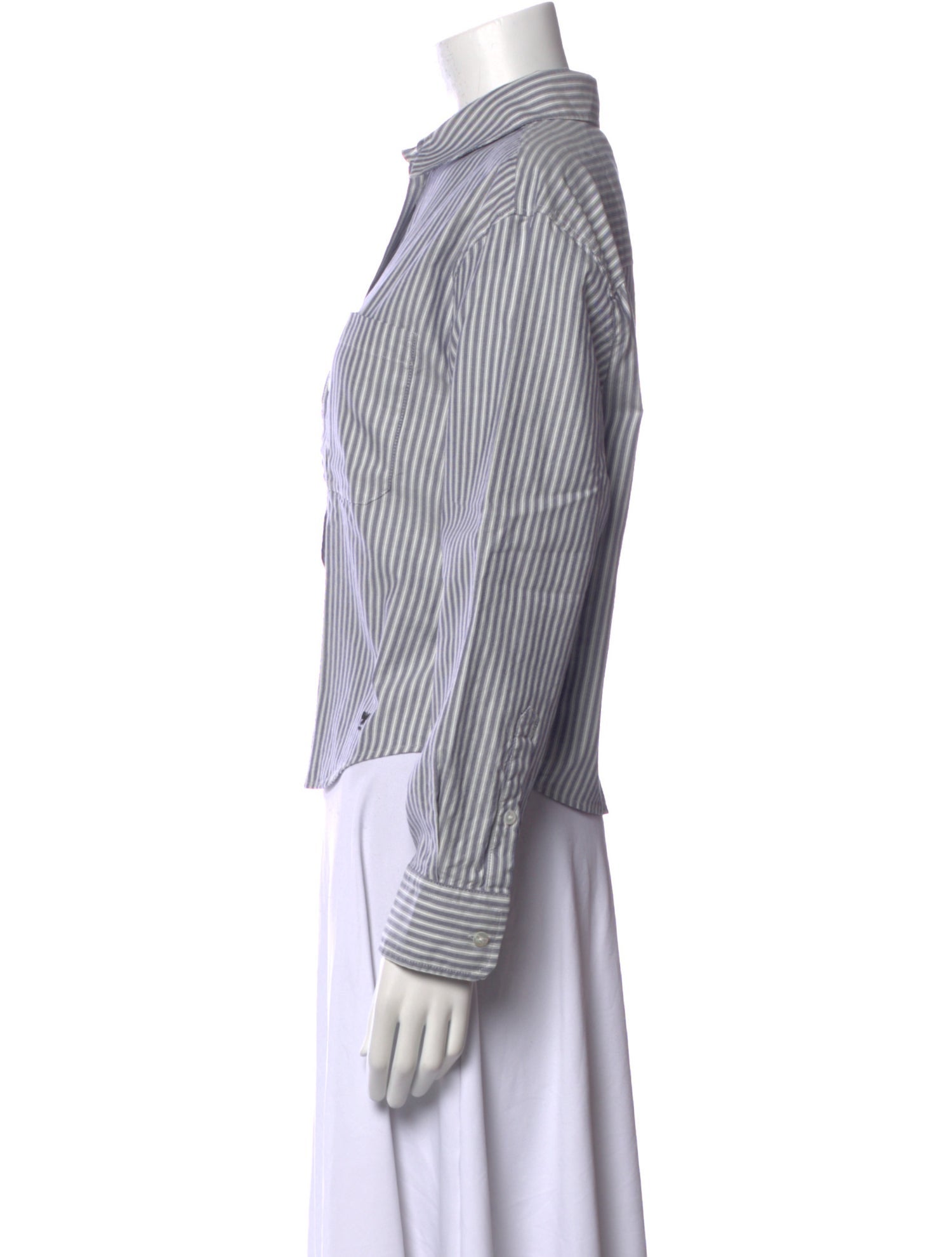 Weekend Max Mara Striped Long Sleeve Button-Up Top w/ Tags