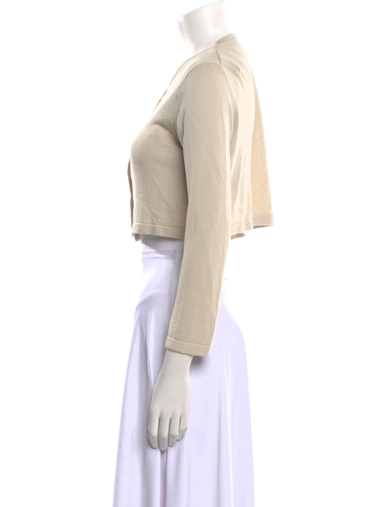 Weekend Max Mara Crew Neck Three-Quarter Sleeve Crop Top