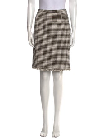 Weekend Max Mara Plaid Print Knee-Length Skirt