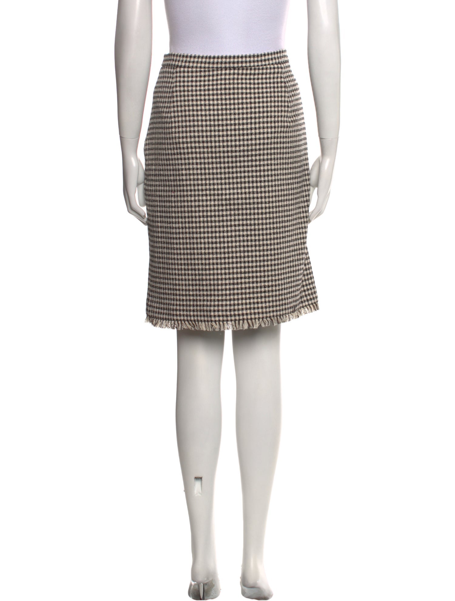 Weekend Max Mara Plaid Print Knee-Length Skirt