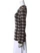 Weekend Max Mara Plaid Print Scoop Neck Top