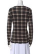 Weekend Max Mara Plaid Print Scoop Neck Top