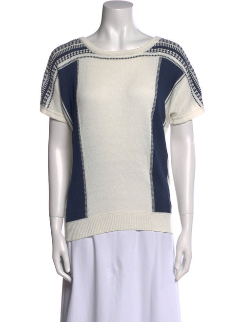 Weekend Max Mara Colorblock Pattern Bateau Neckline Sweater