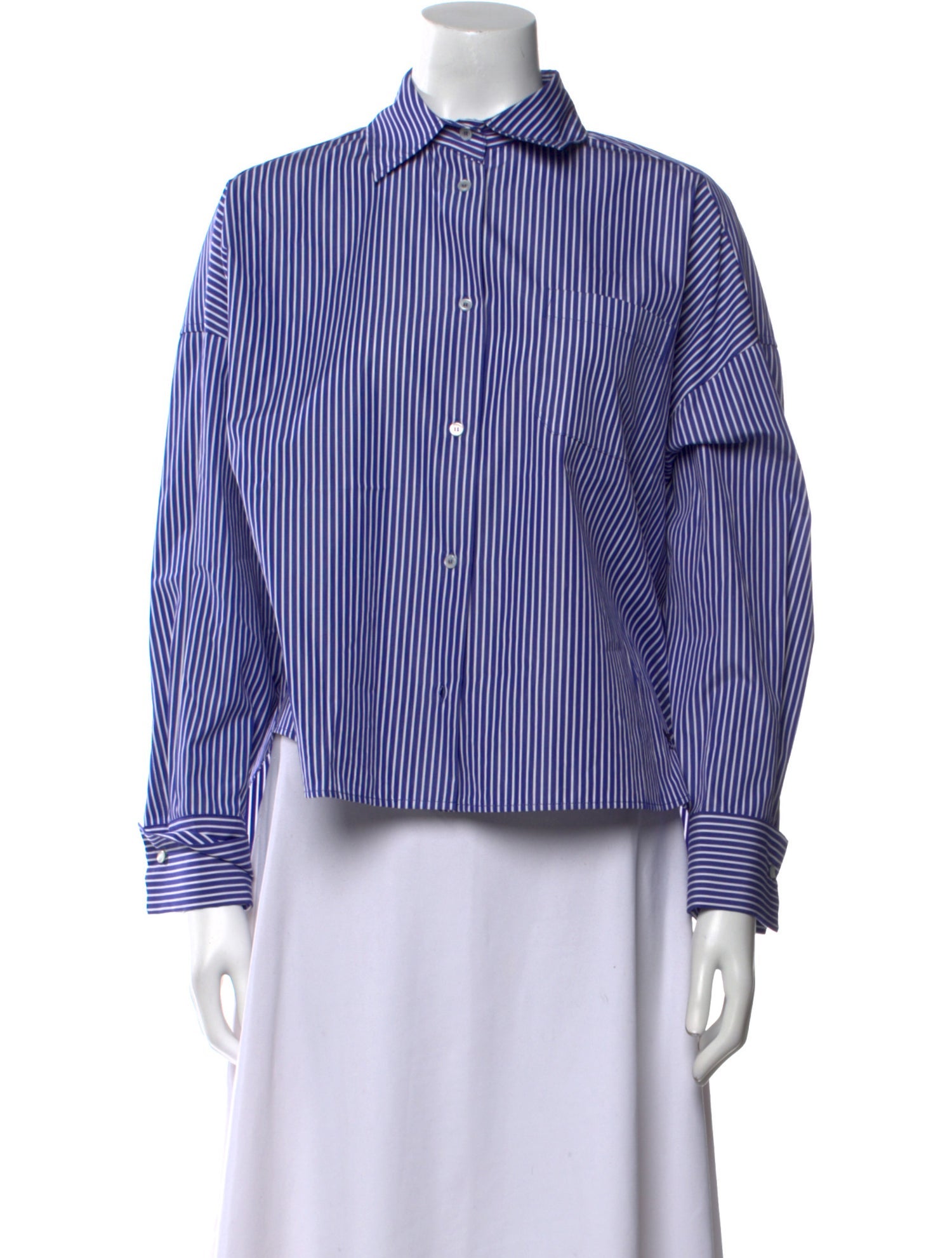 Weekend Max Mara Striped Long Sleeve Button-Up Top