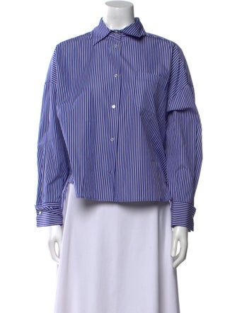 Weekend Max Mara Striped Long Sleeve Button-Up Top