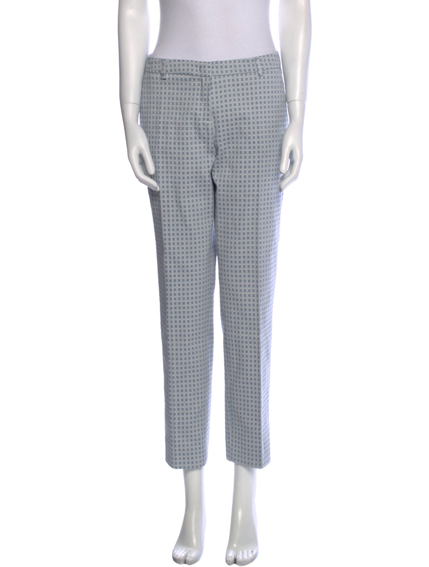 Weekend Max Mara Plaid Print Straight Leg Pants