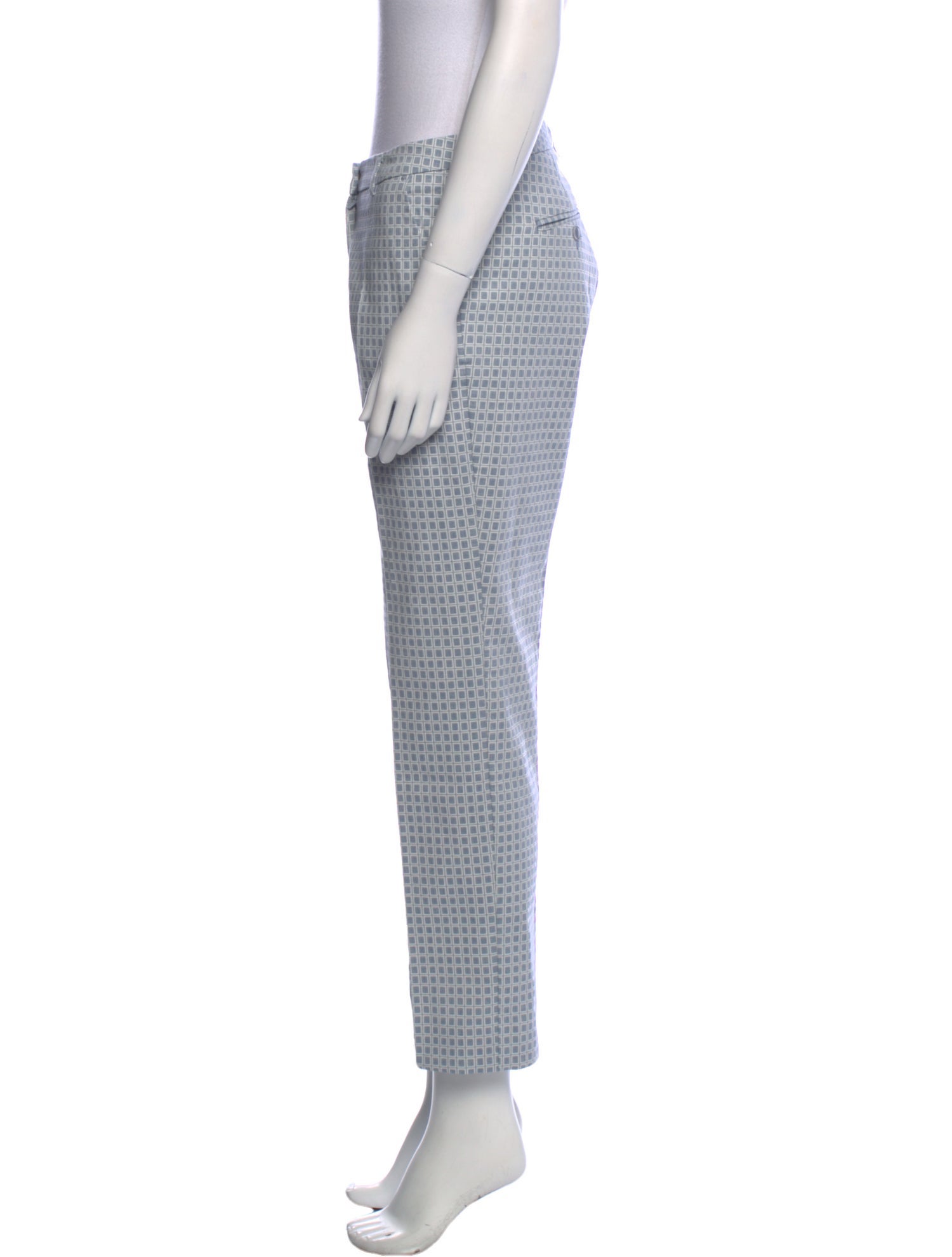 Weekend Max Mara Plaid Print Straight Leg Pants