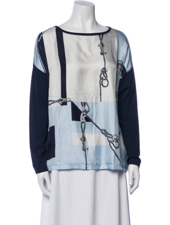 Weekend Max Mara Printed Scoop Neck Sweater