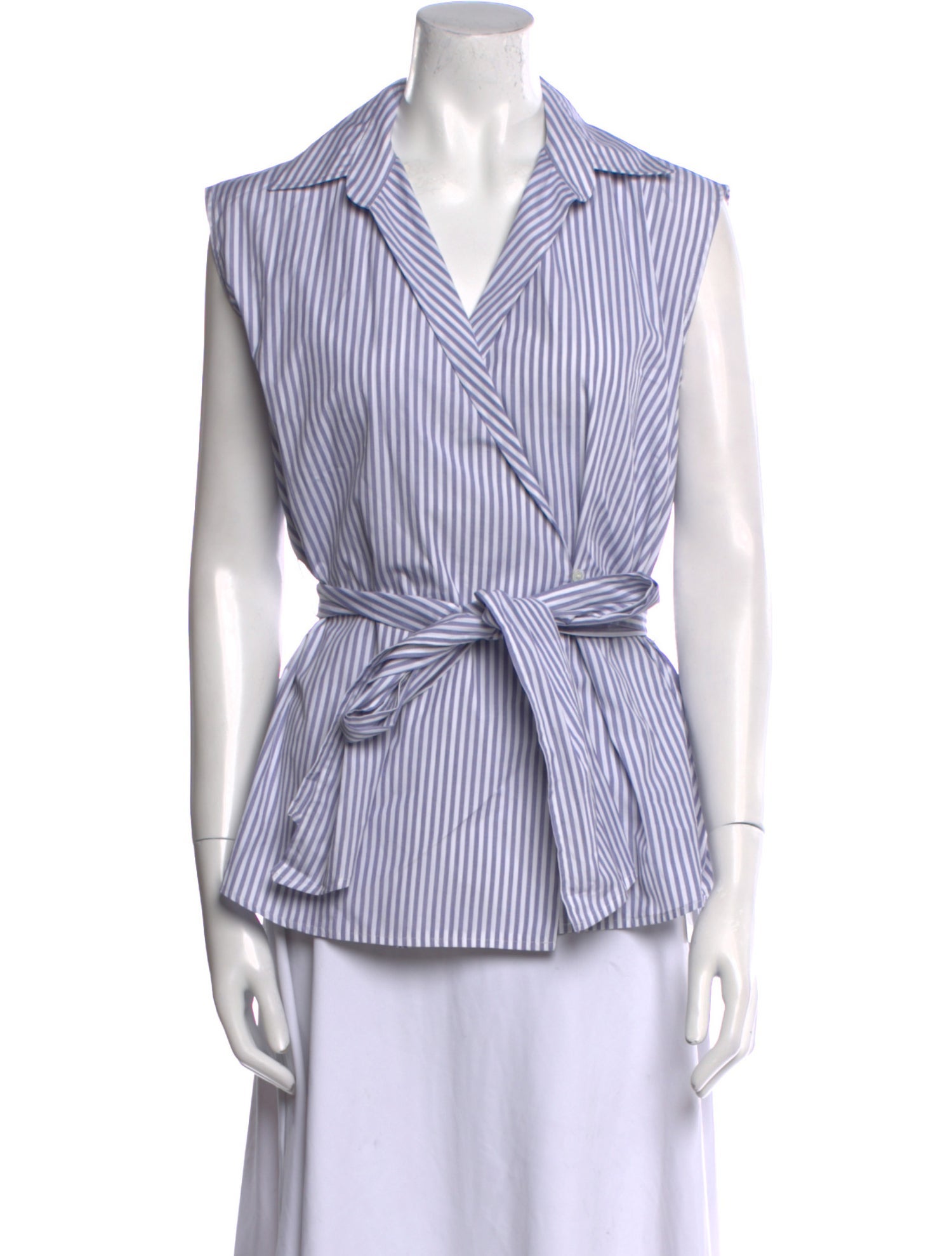Weekend Max Mara Striped Sleeveless Button-Up Top