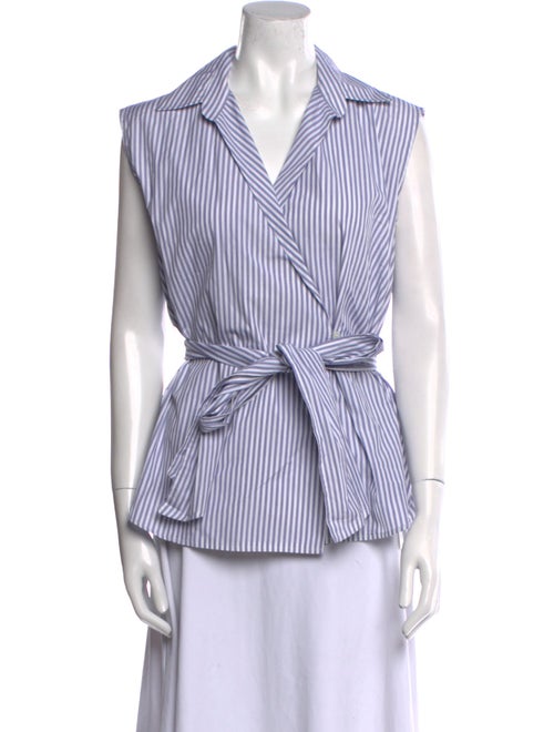 Weekend Max Mara Striped Sleeveless Button-Up Top