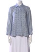 Weekend Max Mara Linen Polka Dot Print Button-Up Top