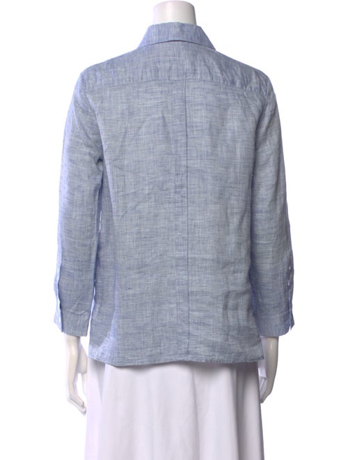 Weekend Max Mara Linen Polka Dot Print Button-Up Top