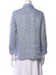 Weekend Max Mara Linen Polka Dot Print Button-Up Top