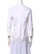 Weekend Max Mara Mock Neck Three-Quarter Sleeve Button-Up Top