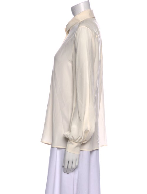 Weekend Max Mara Silk Long Sleeve Button-Up Top