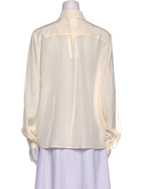 Weekend Max Mara Silk Long Sleeve Button-Up Top