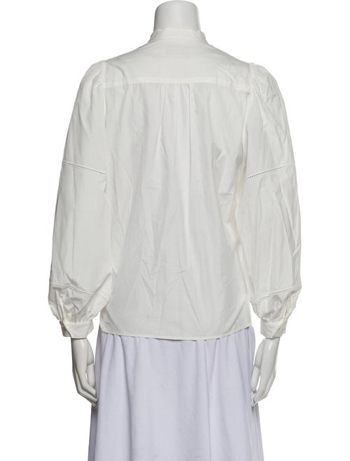 Weekend Max Mara Mock Neck Long Sleeve Button-Up Top