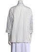 Weekend Max Mara Striped Three-Quarter Sleeve Button-Up Top