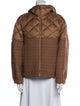 Weekend Max Mara Virgin Wool Plaid Print Down Jacket