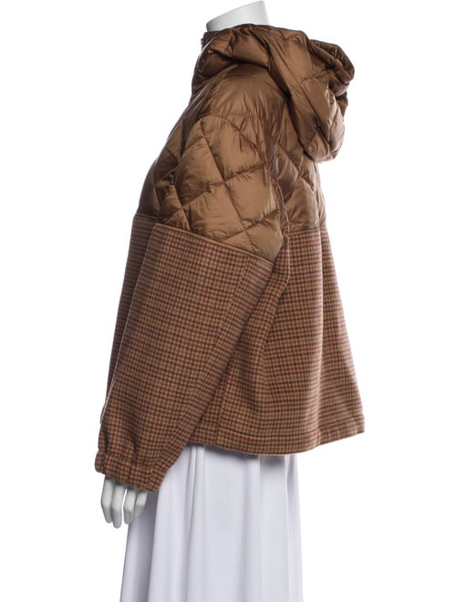 Weekend Max Mara Virgin Wool Plaid Print Down Jacket