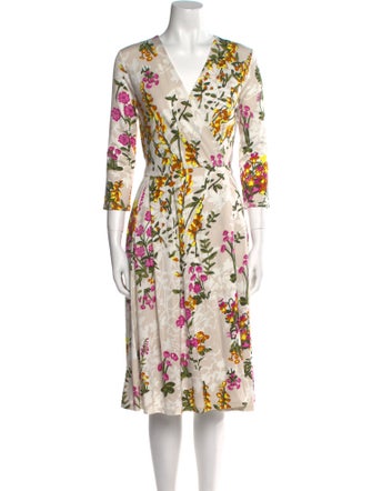 Weekend Max Mara Floral Print Midi Length Dress
