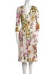 Weekend Max Mara Floral Print Midi Length Dress