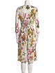 Weekend Max Mara Floral Print Midi Length Dress