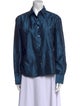 Weekend Max Mara Silk Long Sleeve Button-Up Top