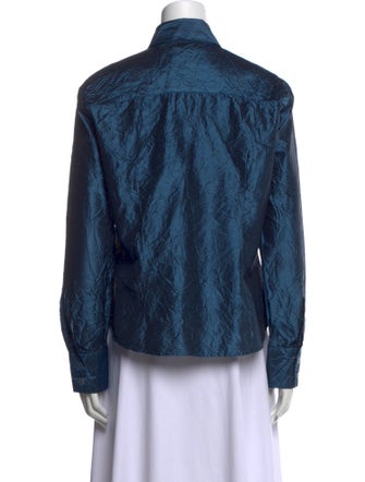 Weekend Max Mara Silk Long Sleeve Button-Up Top