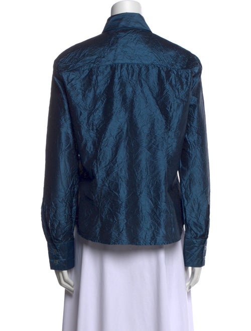 Weekend Max Mara Silk Long Sleeve Button-Up Top