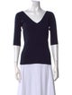 Weekend Max Mara V-Neck Three-Quarter Sleeve Top