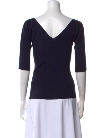 Weekend Max Mara V-Neck Three-Quarter Sleeve Top