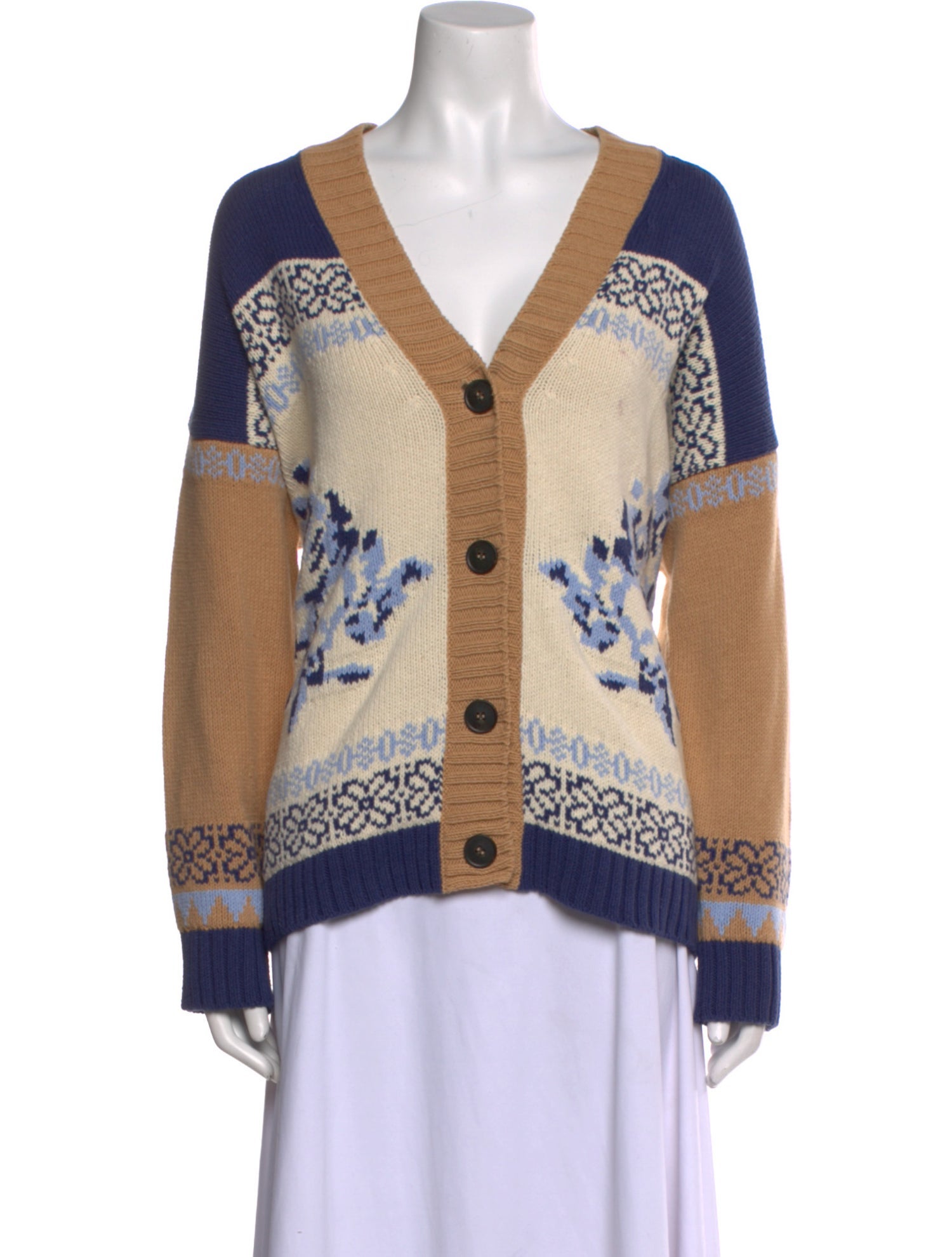 Weekend Max Mara Printed V-Neck Sweater