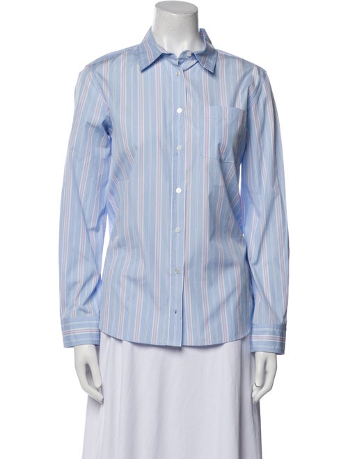 Weekend Max Mara Striped Long Sleeve Button-Up Top